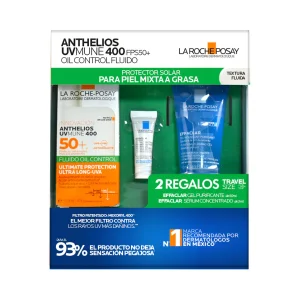KIT ANTHELIOS OIL CONTROL FLUIDO + EFFACLAR GEL + EFFACLAR SÉRUM